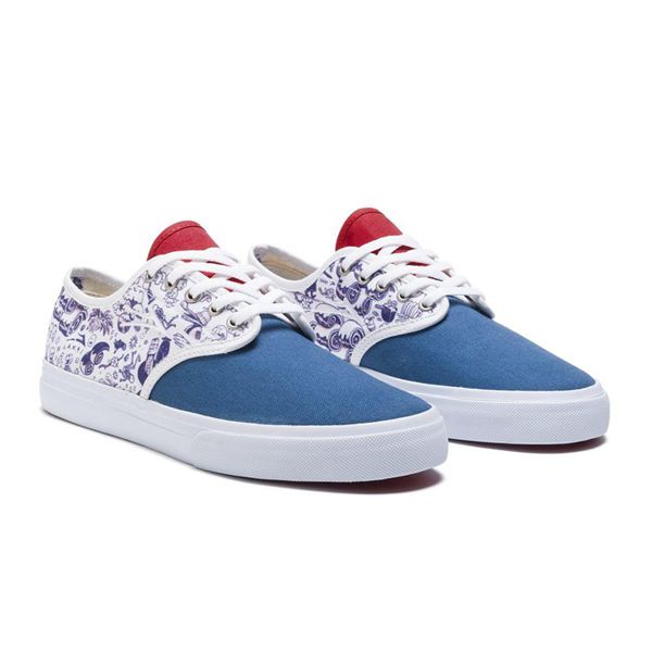 LaKai Oxford White/Blue/Red Skate Shoes Mens | Australia HS7-9907
